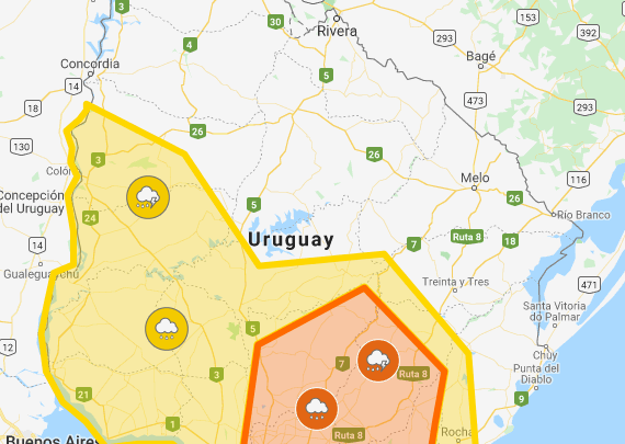 30.12.2019 Rige una alerta de color naranja para esta zona del país