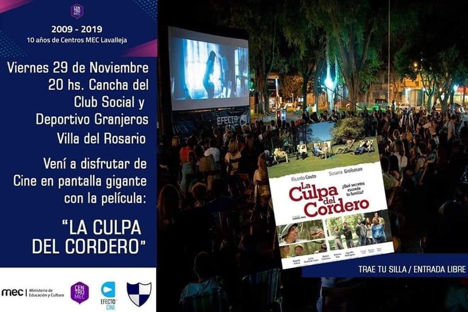 29.11.2019 Hoy se proyectará la película «La Culpa del Cordero» en cancha de Granjeros