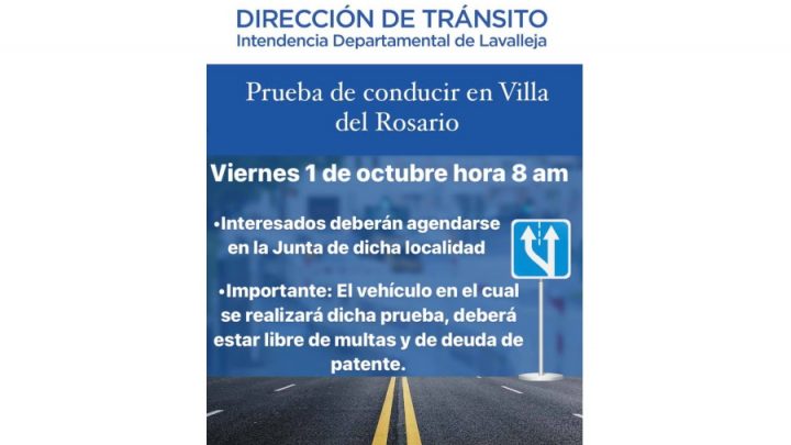 27.09.2021 Este viernes se realizará prueba de conducir en Villa del Rosario