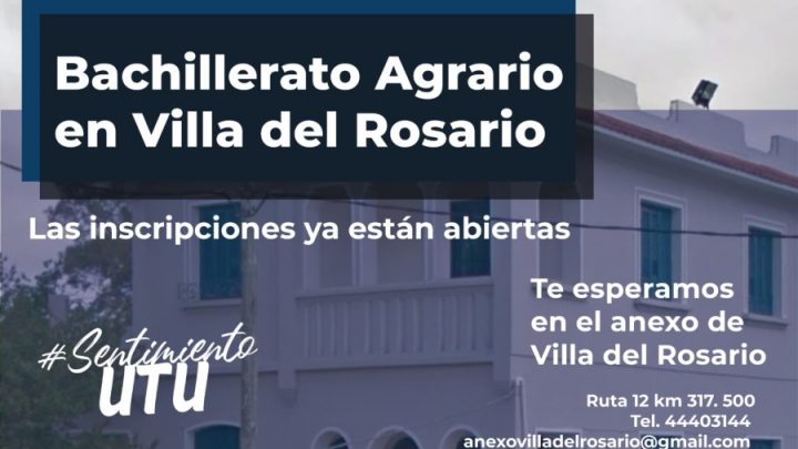 23.11.2021 Inscripciones abiertas al Bachillerato Agrario en Villa del Rosario