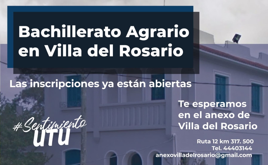 23.11.2021 Inscripciones abiertas al Bachillerato Agrario en Villa del Rosario