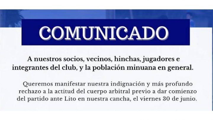 05.07.2023 Granjeros rechazo la actitud que tuvo el cuerpo Arbitral en el partido ante Lito
